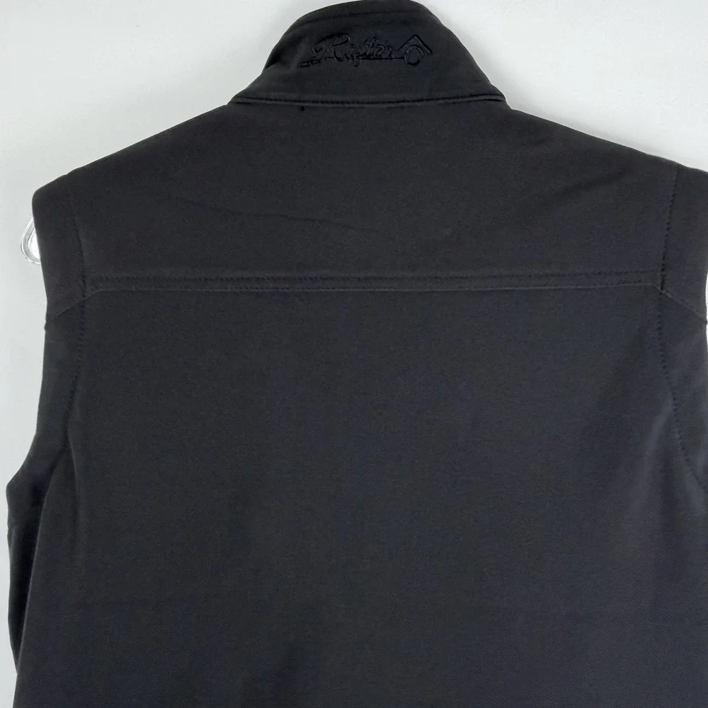 Rafter C Mens Sz M Black Bonded Vest Zipper Pockets Gorpcore Outdoors Cowboy
